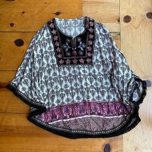 Cambodian flowy floral shirt